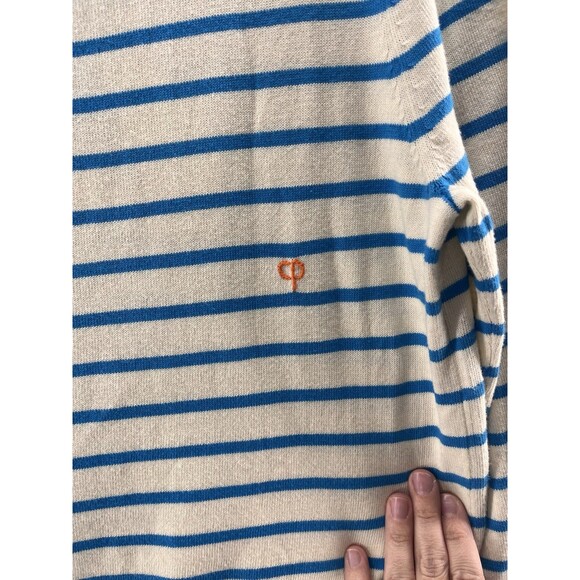 Chinti & Parker Women's S Blue Striped Lemon Sweater Whimsical Iconic Designer - Picture 8 of 8